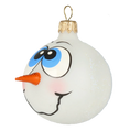 Load image into Gallery viewer, Smiling Frosted Snowman Premium christmas glass ornament 2020-435