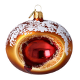 Load image into Gallery viewer, Marmalade Doughnut. Handmade Glass Christmas ornament. 2020-445
