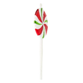 Load image into Gallery viewer, Crimson Emerald Swirl Lollipop Premium christmas glass ornament 2020-447