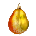 Load image into Gallery viewer, Gilded Amber Pear Premium christmas glass ornament 2020-458