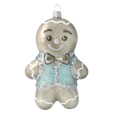 Load image into Gallery viewer, Silver Champagne Gingerbread Premium christmas glass ornament 2020-467