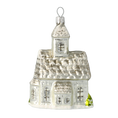 Load image into Gallery viewer, Frosted Pearl Chapel Premium christmas glass ornament 2020-515