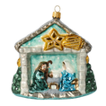 Load image into Gallery viewer, Gilded Star Nativity Premium christmas glass ornament 2020-524