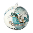 Load image into Gallery viewer, Midnight Teal Sleigh Flight Premium christmas glass ornament 2020-545