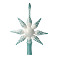 Załaduj obraz do przeglądarki galerii, White and Turquoise Christmas Tree Star. Handmade Glass Christmas ornament. 2020-651