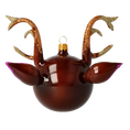 Load image into Gallery viewer, Rudolph the Joyful Reindeer. Handmade Glass Christmas ornament. 2021-003