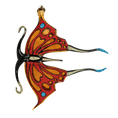 Load image into Gallery viewer, Butterfly Fire Dancer. Handmade Glass Christmas ornament. 2021-019