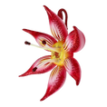 Load image into Gallery viewer, Crimson Stargazer Lily Premium christmas glass ornament 2021-031