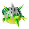 Załaduj obraz do przeglądarki galerii, Green spiny fish. Handmade Glass Christmas ornament. 2021-039