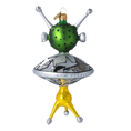 Load image into Gallery viewer, Cosmic Explorer Glass Alien Handmade free blown decoration glass Christmas tree ornament 2021-050