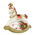 Load image into Gallery viewer, Golden Rocking Horse Tree Handmade Glass Christmas ornament 2021-062