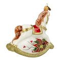 Load image into Gallery viewer, Golden Rocking Horse Tree Handmade Glass Christmas ornament 2021-062