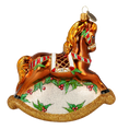 Load image into Gallery viewer, Classic Rocking Horse Tree Handmade Glass Christmas ornament 2021-063