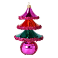 Load image into Gallery viewer, Carnival Sparkle Tree Handmade free blown Glass Christmas ornament Holiday decoration 2021-145
