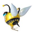 Load image into Gallery viewer, Cute Bee. Handmade Glass Christmas ornament. 2022-002