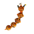 Załaduj obraz do przeglądarki galerii, Golden Amber Caterpillar Premium christmas glass ornament 2022-010