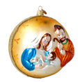 Załaduj obraz do przeglądarki galerii, Golden Holy Family Premium christmas glass ornament 2022-067