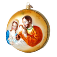 Załaduj obraz do przeglądarki galerii, Golden Holy Family Premium christmas glass ornament 2022-067