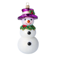 Load image into Gallery viewer, Holly Jolly Frosty Snowman .Handmade Glass Christmas ornament 2022-070