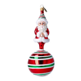 Load image into Gallery viewer, Candy Cane Santa Ornament Ornament Ornament Handmade Glass Christmas ornament 2022-079