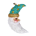 Load image into Gallery viewer, Celestial Turquoise Moon Santa Premium christmas glass ornament 2022-091