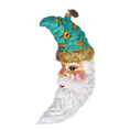 Load image into Gallery viewer, Celestial Turquoise Moon Santa Premium christmas glass ornament 2022-091