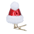Load image into Gallery viewer, Scarlet Frosted Santa Hat Premium christmas glass ornament 2022-103