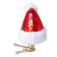 Load image into Gallery viewer, Scarlet Frosted Santa Hat Premium christmas glass ornament 2022-103