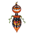 Załaduj obraz do przeglądarki galerii, Midnight Amber Pumpkin Scarecrow Premium christmas glass ornament 2022-109
