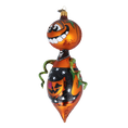 Załaduj obraz do przeglądarki galerii, Midnight Amber Pumpkin Scarecrow Premium christmas glass ornament 2022-109
