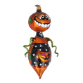 Załaduj obraz do przeglądarki galerii, Midnight Amber Pumpkin Scarecrow Premium christmas glass ornament 2022-109