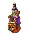 Load image into Gallery viewer, Pumpkin Witch - Charms and Spells. Handmade Glass Christmas ornament. 2022-116