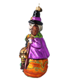Load image into Gallery viewer, Pumpkin Witch - Charms and Spells. Handmade Glass Christmas ornament. 2022-116