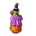 Load image into Gallery viewer, Pumpkin Witch - Charms and Spells. Handmade Glass Christmas ornament. 2022-116