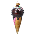 Załaduj obraz do przeglądarki galerii, Deluxe Chocolate Ice Cream Ornament Handmade Glass Christmas ornaments 2022-176