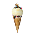 Załaduj obraz do przeglądarki galerii, Vanilla Ice Cream Cone Handmade Glass Christmas ornament 2022-177