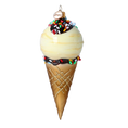 Załaduj obraz do przeglądarki galerii, Vanilla Ice Cream Cone Handmade Glass Christmas ornament 2022-177