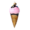 Load image into Gallery viewer, Strawberry Ice Cream Cone Glass Ornament Handmade Glass Christmas ornament 2022-178