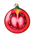 Załaduj obraz do przeglądarki galerii, Tomato slice. Handmade Glass Christmas ornament. 2022-250
