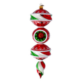 Load image into Gallery viewer, Holiday Swirl Delight Handmade Glass Christmas ornament 2022-337