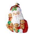 Załaduj obraz do przeglądarki galerii, Christmas Teddy Bears Gathering Handmade Glass Christmas Ornaments Santa Claus 2022-362