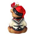 Load image into Gallery viewer, Crimson Velvet Santa Teddy Premium christmas glass ornament 2022-371