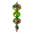 Load image into Gallery viewer, Drop Mardi Gras. Handmade Glass Christmas ornament. 2022-386