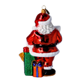 Load image into Gallery viewer, Santa with Silver Jet Premium christmas glass ornament 2022-391