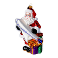 Load image into Gallery viewer, Santa with Silver Jet Premium christmas glass ornament 2022-391