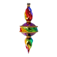 Load image into Gallery viewer, Drop Rainbow Swirl. Handmade Glass Christmas ornament. 2022-392