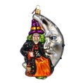 Load image into Gallery viewer, The Witch in the Moon - Magic Night. Handmade Glass Christmas ornament. 2022-400