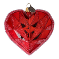 Załaduj obraz do przeglądarki galerii, Geometryczne Czerwone Serce Miłość Szklana Ozdoba