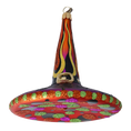 Załaduj obraz do przeglądarki galerii, Magic Witch's Hat - Flaming Patterns. Handmade Glass Christmas ornament. 2022-407