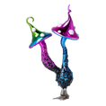 Load image into Gallery viewer, Mushrooms at a clip. Handmade Glass Christmas ornament. 2022-412